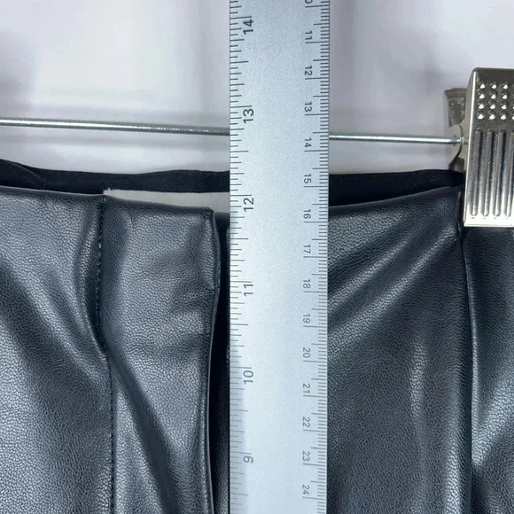 Abercrombie & Fitch Vegan Leather Black Pants Curve Love High Rise Flare Bootcut - Picture 10 of 11